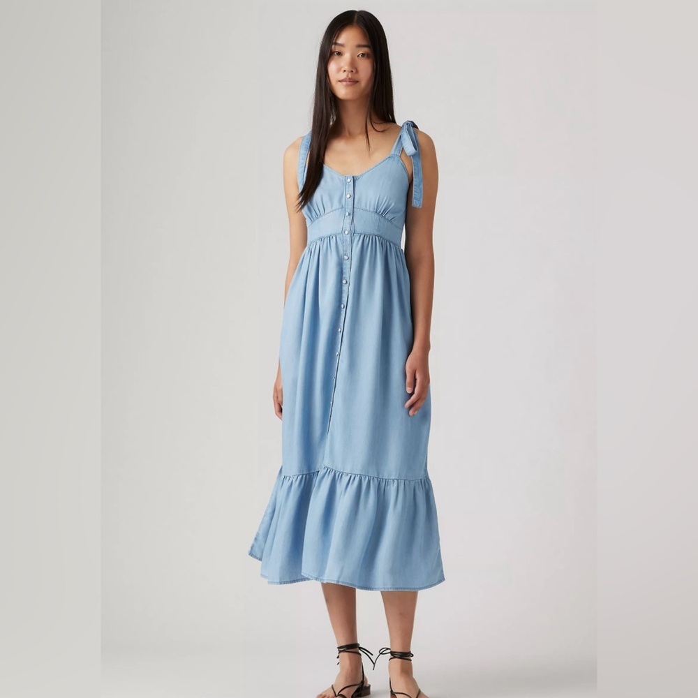 NWT Levi's Light Blue Denim Katherine Maxi Dress